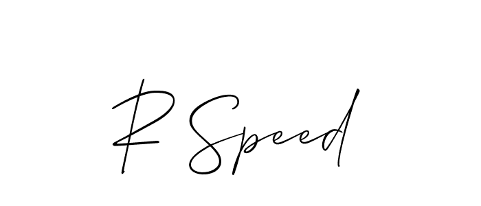 Make a beautiful signature design for name R Speed. With this signature (Allison_Script) style, you can create a handwritten signature for free. R Speed signature style 2 images and pictures png