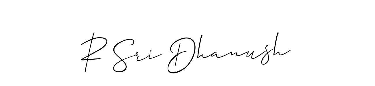 Use a signature maker to create a handwritten signature online. With this signature software, you can design (Allison_Script) your own signature for name R Sri Dhanush. R Sri Dhanush signature style 2 images and pictures png