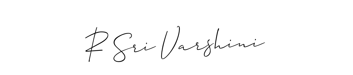 You should practise on your own different ways (Allison_Script) to write your name (R Sri Varshini) in signature. don't let someone else do it for you. R Sri Varshini signature style 2 images and pictures png