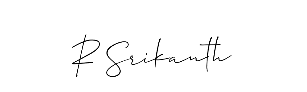 Make a beautiful signature design for name R Srikanth. With this signature (Allison_Script) style, you can create a handwritten signature for free. R Srikanth signature style 2 images and pictures png