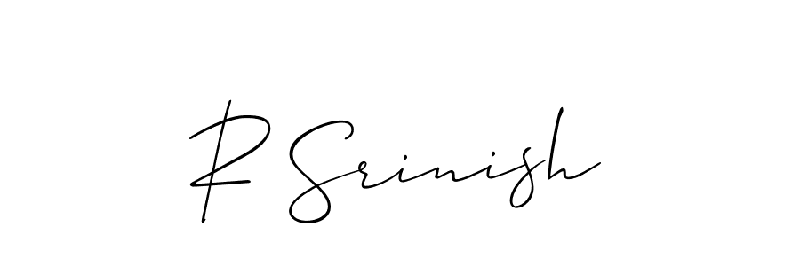 Make a beautiful signature design for name R Srinish. With this signature (Allison_Script) style, you can create a handwritten signature for free. R Srinish signature style 2 images and pictures png