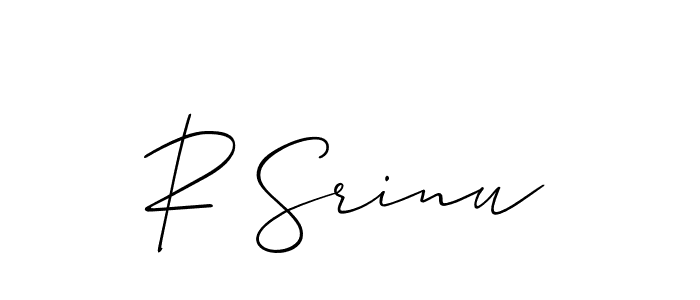 You should practise on your own different ways (Allison_Script) to write your name (R Srinu) in signature. don't let someone else do it for you. R Srinu signature style 2 images and pictures png