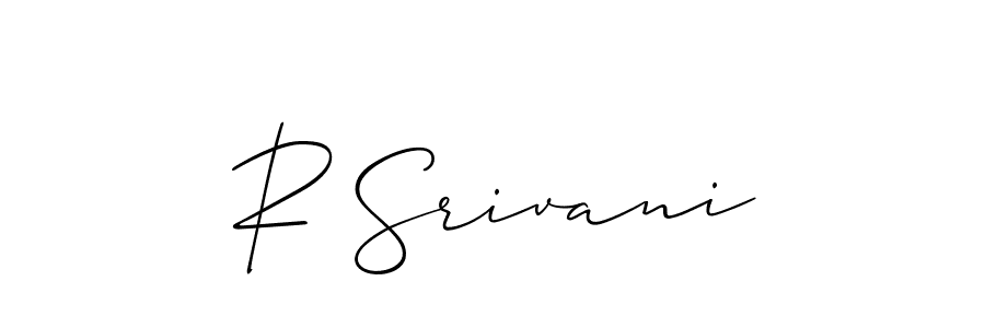 How to make R Srivani signature? Allison_Script is a professional autograph style. Create handwritten signature for R Srivani name. R Srivani signature style 2 images and pictures png