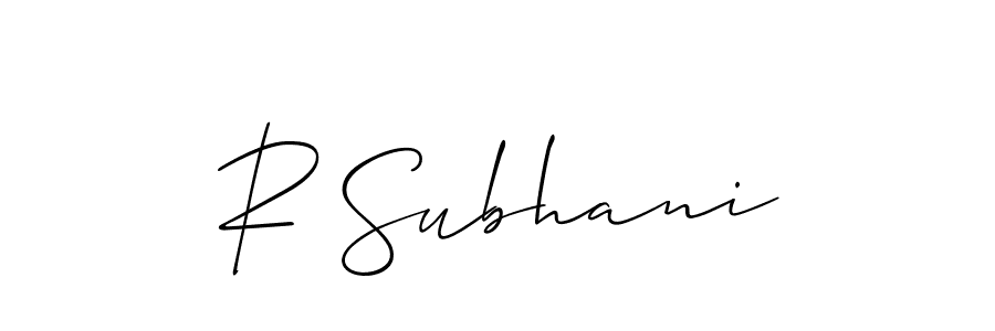 It looks lik you need a new signature style for name R Subhani. Design unique handwritten (Allison_Script) signature with our free signature maker in just a few clicks. R Subhani signature style 2 images and pictures png