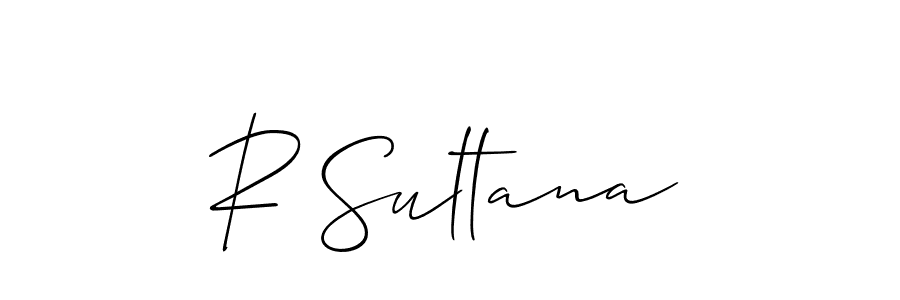 You should practise on your own different ways (Allison_Script) to write your name (R Sultana) in signature. don't let someone else do it for you. R Sultana signature style 2 images and pictures png
