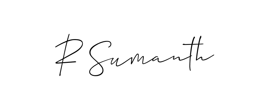 Make a beautiful signature design for name R Sumanth. With this signature (Allison_Script) style, you can create a handwritten signature for free. R Sumanth signature style 2 images and pictures png