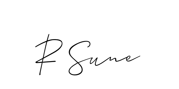 It looks lik you need a new signature style for name R Sune. Design unique handwritten (Allison_Script) signature with our free signature maker in just a few clicks. R Sune signature style 2 images and pictures png