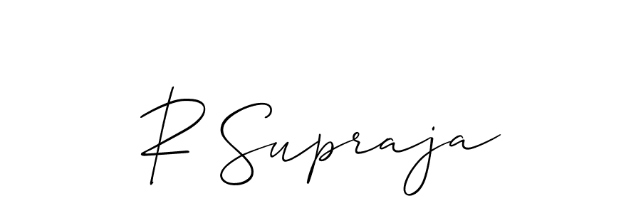 How to make R Supraja signature? Allison_Script is a professional autograph style. Create handwritten signature for R Supraja name. R Supraja signature style 2 images and pictures png