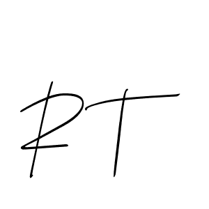 The best way (Allison_Script) to make a short signature is to pick only two or three words in your name. The name R T include a total of six letters. For converting this name. R T signature style 2 images and pictures png