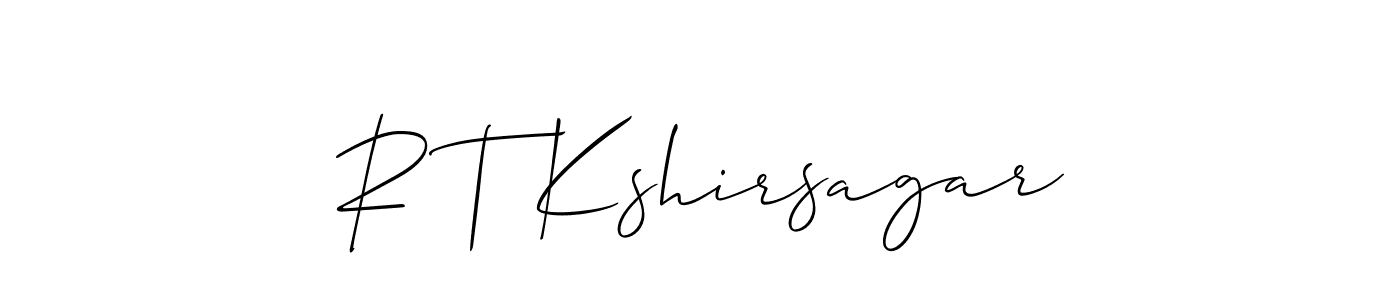 Allison_Script is a professional signature style that is perfect for those who want to add a touch of class to their signature. It is also a great choice for those who want to make their signature more unique. Get R T Kshirsagar name to fancy signature for free. R T Kshirsagar signature style 2 images and pictures png