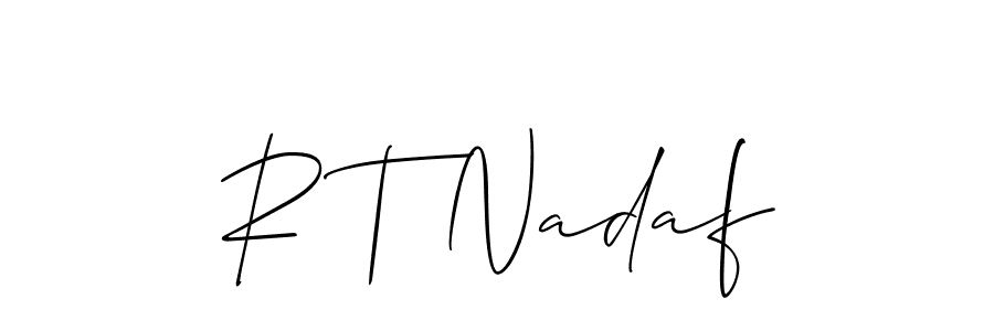 How to make R T Nadaf signature? Allison_Script is a professional autograph style. Create handwritten signature for R T Nadaf name. R T Nadaf signature style 2 images and pictures png