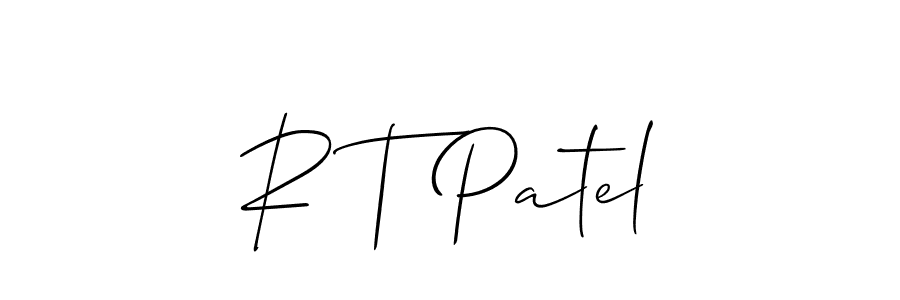 Make a beautiful signature design for name R T Patel. With this signature (Allison_Script) style, you can create a handwritten signature for free. R T Patel signature style 2 images and pictures png