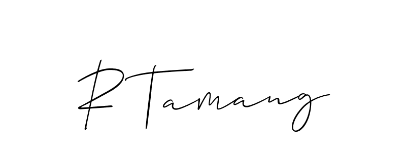 R Tamang stylish signature style. Best Handwritten Sign (Allison_Script) for my name. Handwritten Signature Collection Ideas for my name R Tamang. R Tamang signature style 2 images and pictures png