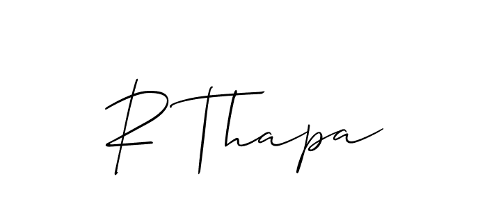 Allison_Script is a professional signature style that is perfect for those who want to add a touch of class to their signature. It is also a great choice for those who want to make their signature more unique. Get R Thapa name to fancy signature for free. R Thapa signature style 2 images and pictures png