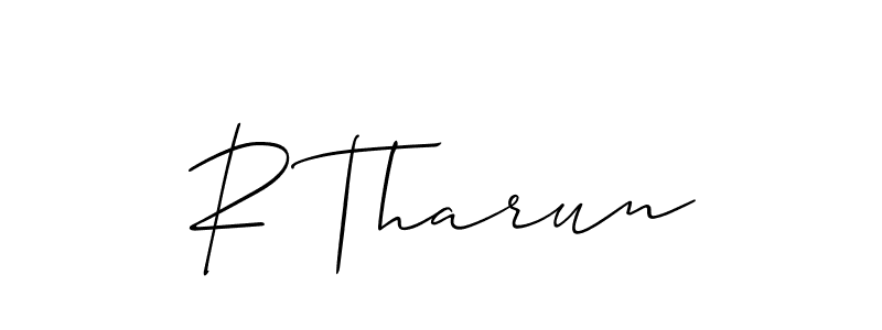 You should practise on your own different ways (Allison_Script) to write your name (R Tharun) in signature. don't let someone else do it for you. R Tharun signature style 2 images and pictures png