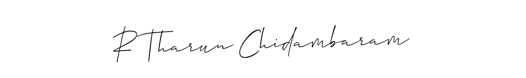 You should practise on your own different ways (Allison_Script) to write your name (R Tharun Chidambaram) in signature. don't let someone else do it for you. R Tharun Chidambaram signature style 2 images and pictures png