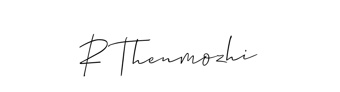 Create a beautiful signature design for name R Thenmozhi. With this signature (Allison_Script) fonts, you can make a handwritten signature for free. R Thenmozhi signature style 2 images and pictures png