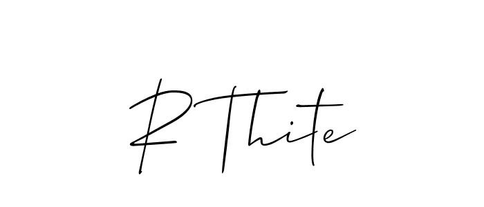 The best way (Allison_Script) to make a short signature is to pick only two or three words in your name. The name R Thite include a total of six letters. For converting this name. R Thite signature style 2 images and pictures png