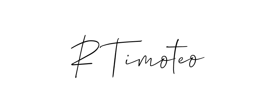 Design your own signature with our free online signature maker. With this signature software, you can create a handwritten (Allison_Script) signature for name R Timoteo. R Timoteo signature style 2 images and pictures png