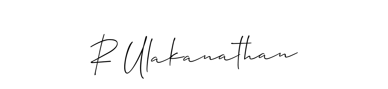 Allison_Script is a professional signature style that is perfect for those who want to add a touch of class to their signature. It is also a great choice for those who want to make their signature more unique. Get R Ulakanathan name to fancy signature for free. R Ulakanathan signature style 2 images and pictures png