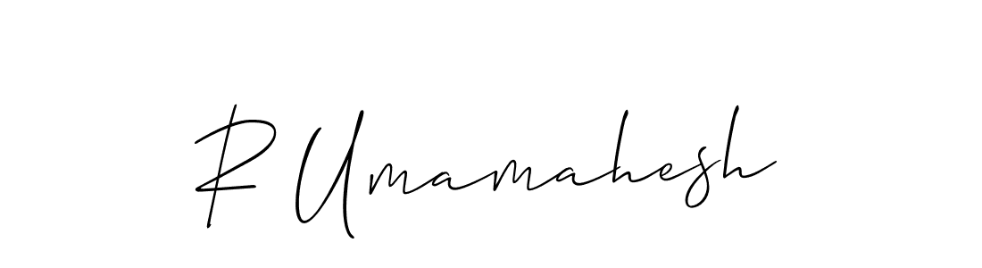 Also we have R Umamahesh name is the best signature style. Create professional handwritten signature collection using Allison_Script autograph style. R Umamahesh signature style 2 images and pictures png