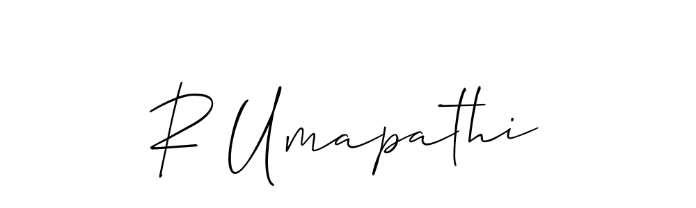 The best way (Allison_Script) to make a short signature is to pick only two or three words in your name. The name R Umapathi include a total of six letters. For converting this name. R Umapathi signature style 2 images and pictures png