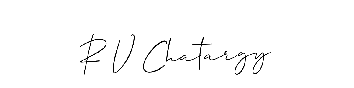 Check out images of Autograph of R V Chatargy name. Actor R V Chatargy Signature Style. Allison_Script is a professional sign style online. R V Chatargy signature style 2 images and pictures png