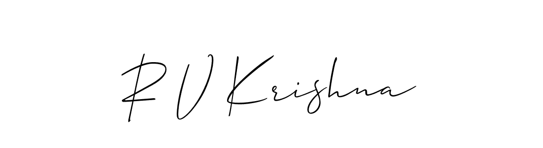 You should practise on your own different ways (Allison_Script) to write your name (R V Krishna) in signature. don't let someone else do it for you. R V Krishna signature style 2 images and pictures png