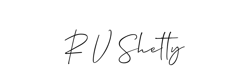 Use a signature maker to create a handwritten signature online. With this signature software, you can design (Allison_Script) your own signature for name R V Shetty. R V Shetty signature style 2 images and pictures png
