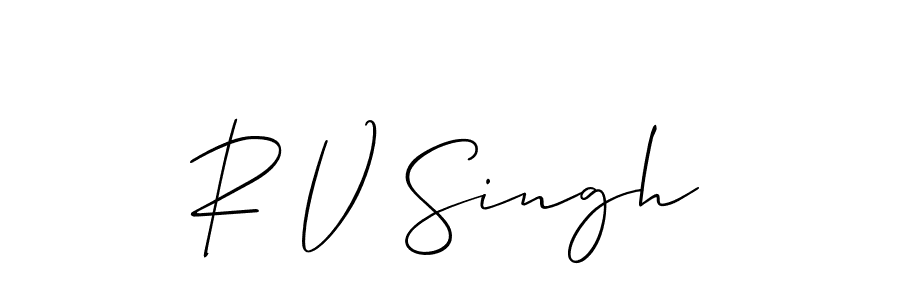 Use a signature maker to create a handwritten signature online. With this signature software, you can design (Allison_Script) your own signature for name R V Singh. R V Singh signature style 2 images and pictures png