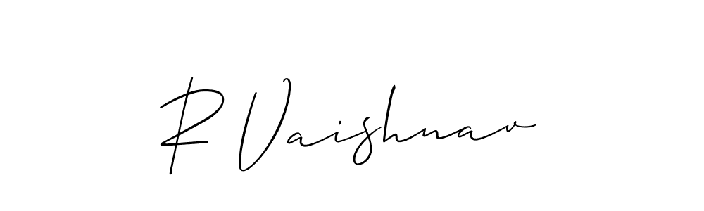 Design your own signature with our free online signature maker. With this signature software, you can create a handwritten (Allison_Script) signature for name R Vaishnav. R Vaishnav signature style 2 images and pictures png