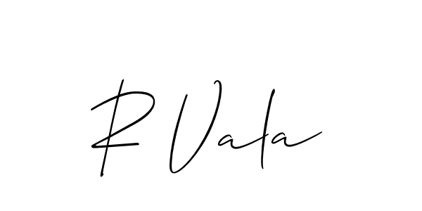 Also You can easily find your signature by using the search form. We will create R Vala name handwritten signature images for you free of cost using Allison_Script sign style. R Vala signature style 2 images and pictures png