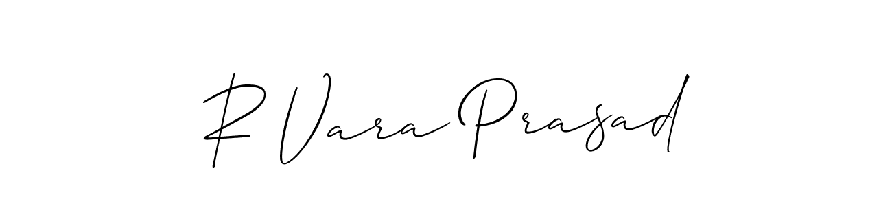 Make a beautiful signature design for name R Vara Prasad. With this signature (Allison_Script) style, you can create a handwritten signature for free. R Vara Prasad signature style 2 images and pictures png