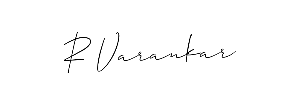 It looks lik you need a new signature style for name R Varankar. Design unique handwritten (Allison_Script) signature with our free signature maker in just a few clicks. R Varankar signature style 2 images and pictures png