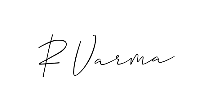 How to make R Varma signature? Allison_Script is a professional autograph style. Create handwritten signature for R Varma name. R Varma signature style 2 images and pictures png