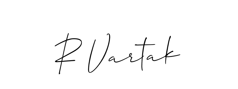 How to Draw R Vartak signature style? Allison_Script is a latest design signature styles for name R Vartak. R Vartak signature style 2 images and pictures png