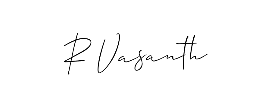Allison_Script is a professional signature style that is perfect for those who want to add a touch of class to their signature. It is also a great choice for those who want to make their signature more unique. Get R Vasanth name to fancy signature for free. R Vasanth signature style 2 images and pictures png