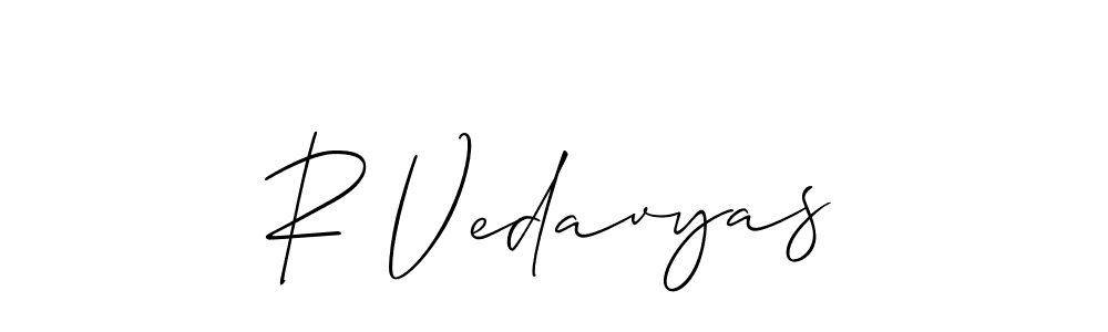 R Vedavyas stylish signature style. Best Handwritten Sign (Allison_Script) for my name. Handwritten Signature Collection Ideas for my name R Vedavyas. R Vedavyas signature style 2 images and pictures png