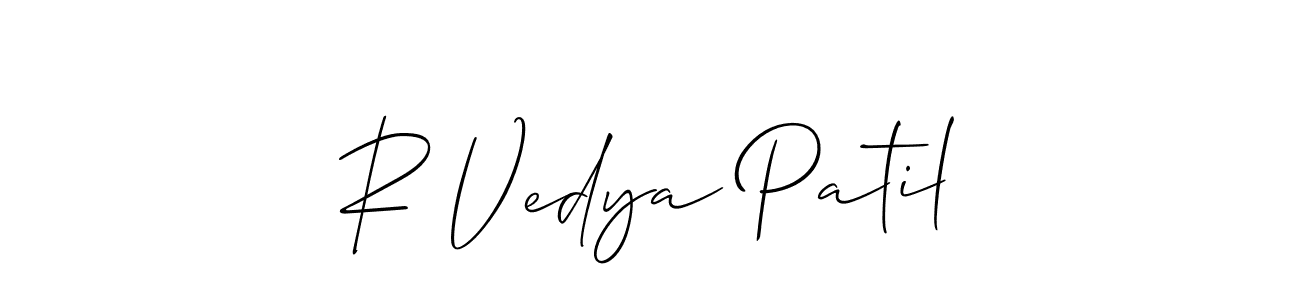 You should practise on your own different ways (Allison_Script) to write your name (R Vedya Patil) in signature. don't let someone else do it for you. R Vedya Patil signature style 2 images and pictures png