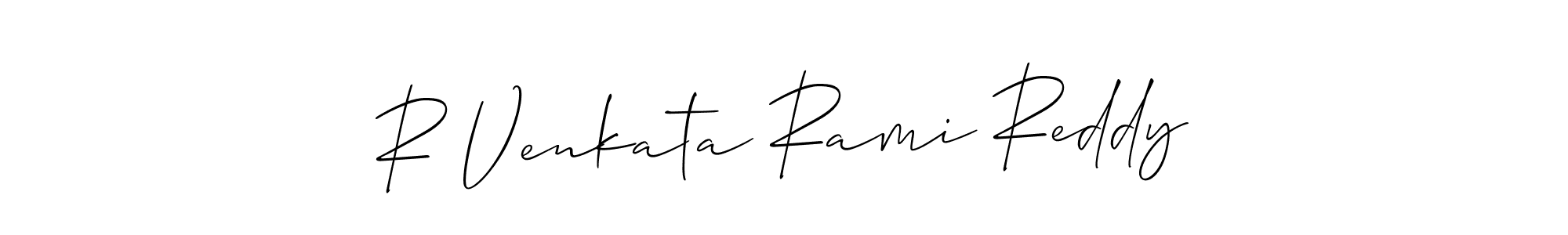 This is the best signature style for the R Venkata Rami Reddy name. Also you like these signature font (Allison_Script). Mix name signature. R Venkata Rami Reddy signature style 2 images and pictures png