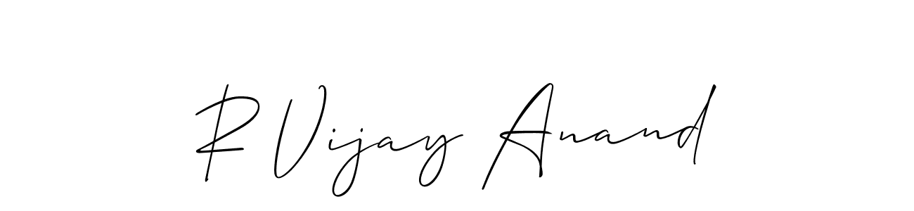 Use a signature maker to create a handwritten signature online. With this signature software, you can design (Allison_Script) your own signature for name R Vijay Anand. R Vijay Anand signature style 2 images and pictures png