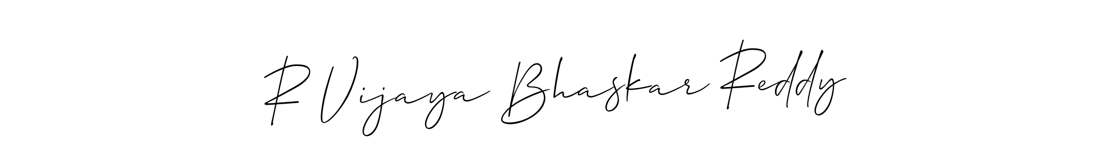 How to make R Vijaya Bhaskar Reddy name signature. Use Allison_Script style for creating short signs online. This is the latest handwritten sign. R Vijaya Bhaskar Reddy signature style 2 images and pictures png