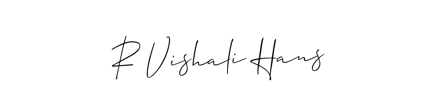 Similarly Allison_Script is the best handwritten signature design. Signature creator online .You can use it as an online autograph creator for name R Vishali Hans. R Vishali Hans signature style 2 images and pictures png