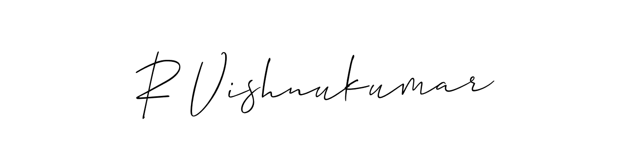 Make a beautiful signature design for name R Vishnukumar. With this signature (Allison_Script) style, you can create a handwritten signature for free. R Vishnukumar signature style 2 images and pictures png