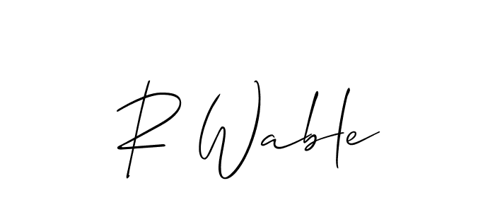 R Wable stylish signature style. Best Handwritten Sign (Allison_Script) for my name. Handwritten Signature Collection Ideas for my name R Wable. R Wable signature style 2 images and pictures png