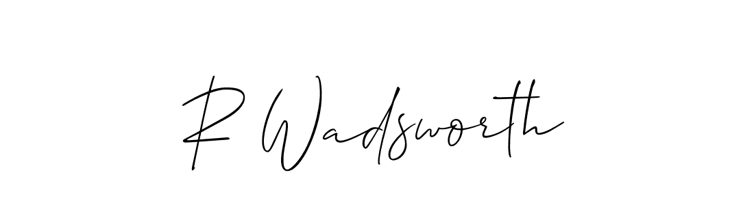 This is the best signature style for the R Wadsworth name. Also you like these signature font (Allison_Script). Mix name signature. R Wadsworth signature style 2 images and pictures png