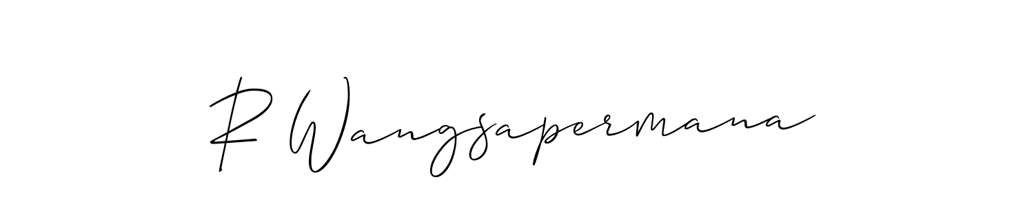 Make a beautiful signature design for name R Wangsapermana. With this signature (Allison_Script) style, you can create a handwritten signature for free. R Wangsapermana signature style 2 images and pictures png