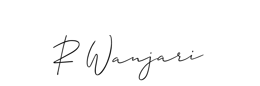 R Wanjari stylish signature style. Best Handwritten Sign (Allison_Script) for my name. Handwritten Signature Collection Ideas for my name R Wanjari. R Wanjari signature style 2 images and pictures png