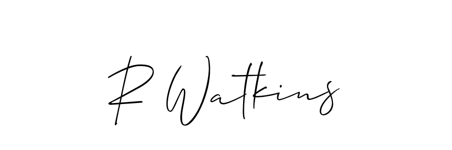 Design your own signature with our free online signature maker. With this signature software, you can create a handwritten (Allison_Script) signature for name R Watkins. R Watkins signature style 2 images and pictures png