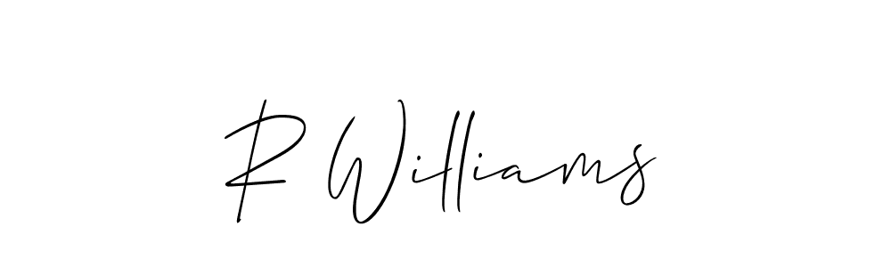 R Williams stylish signature style. Best Handwritten Sign (Allison_Script) for my name. Handwritten Signature Collection Ideas for my name R Williams. R Williams signature style 2 images and pictures png